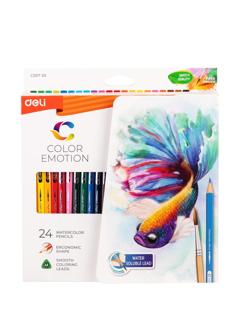 Карандаши акварельные Deli Color Emotion липа 24 цв/наб EC00720