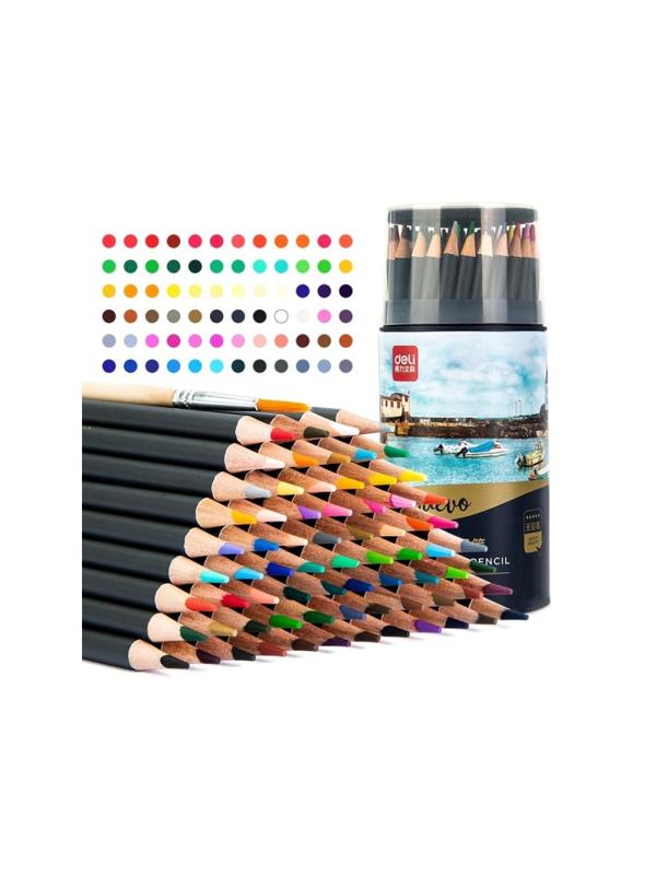 Карандаши акварельные Deli Arte Nuevo липа 72 цв/наб мет.туб. 68114