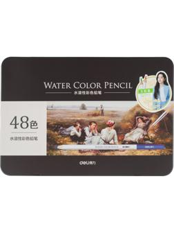 Карандаши акварельные Deli липа 48 цв/наб мет.кор. 6523