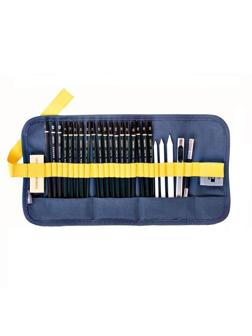 Набор карандашей чернографитовых Deli 2H-12B c угольн.каранд. 27шт 58125