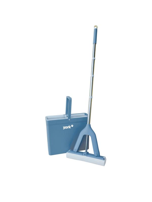 Комплект для уборки YORK Изи губчатая швабра и ведро с отжимом 2 запаски