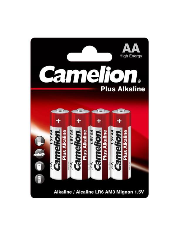 Батарейка Camelion AA/LR 6 Plus Alkaline BL-4 (LR 6-BP4, 1.5В)(4 шт в уп.)