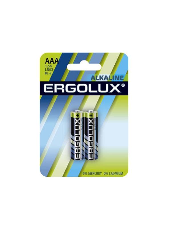 Батарейка Ergolux AAA/LR 03 Alkaline BL-2 (LR 03 BL-2, 1.5В)(2 шт в уп.)