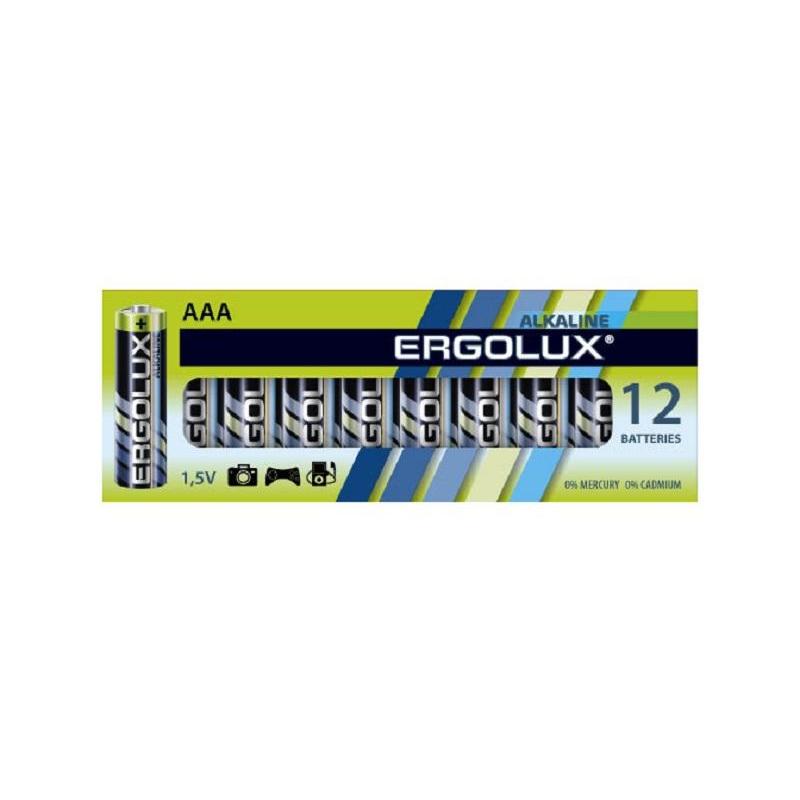 Батарейка Ergolux AAA/LR 03 Alkaline BP-12 (LR 03 BP-12, 1.5В)(12 шт в уп.)