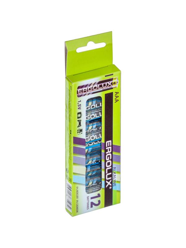 Батарейка Ergolux AAA/LR 03 Alkaline BP-12 (LR 03 BP-12, 1.5В)(12 шт в уп.)
