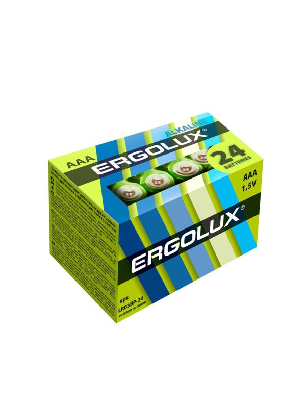 Батарейка Ergolux AAA/LR 03 Alkaline BP-24 (LR 03 BP-24, 1.5В)(24 шт в уп.)