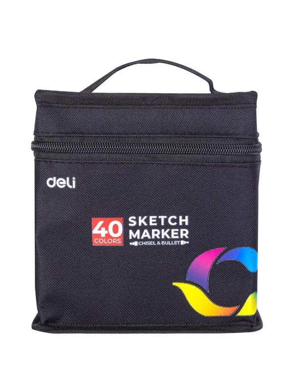 Маркер для скетчинга Deli 40цв, двухстор., E70806-40