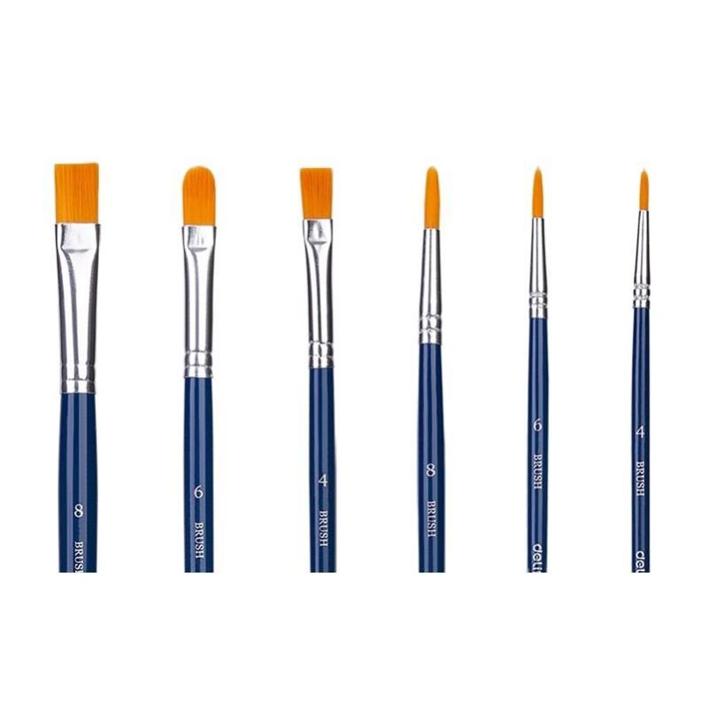 Набор кистей Deli 6шт. Нейлон, пакет с европодвесом, 73885