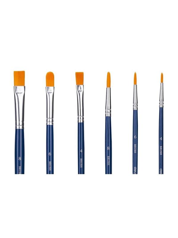 Набор кистей Deli 6шт. Нейлон, пакет с европодвесом, 73885