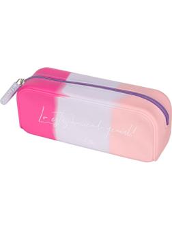 Пенал силиконовый №1School Радуга 3 цвета (розовый, сиреневый, бежевый)