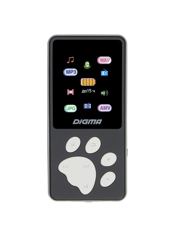 Плеер MP3 Digma S4 8Gb черный/серый/1.8/FM/microSDHC