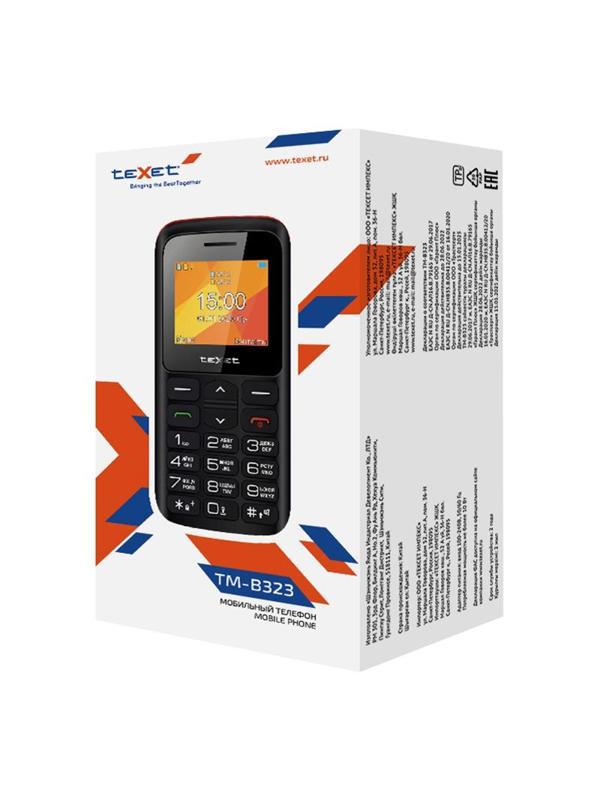 Мобильный телефон Texet TM-323B  черный/красный