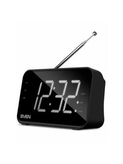 Радиоприемник SVEN SRP-100, (чер 2В RMS,FM,LED-дисп,вст часы и буд,вст акб)
