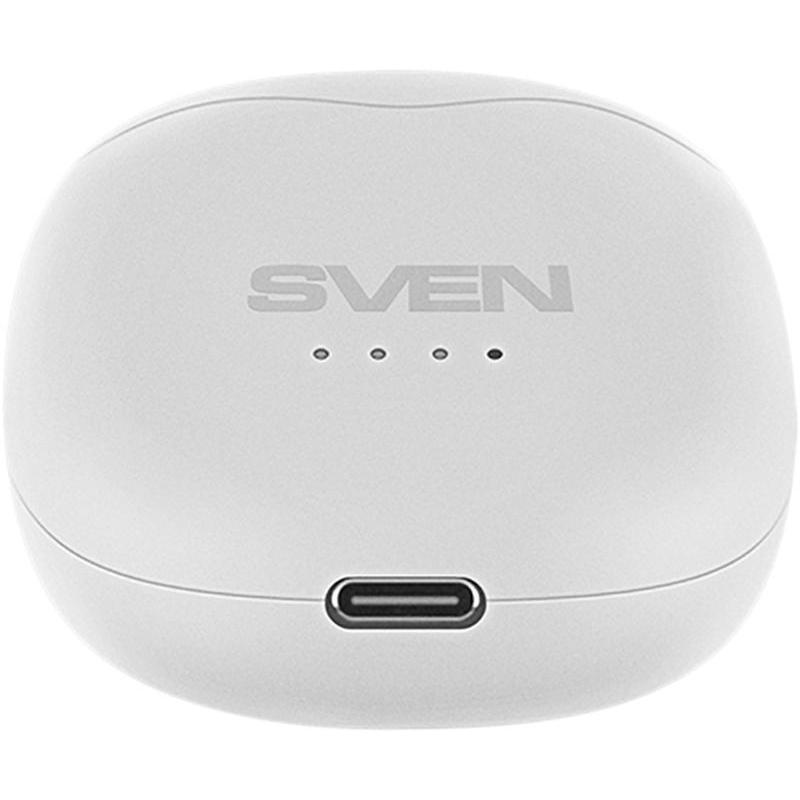 Наушники  SVEN E-727BTбел BТ,ТWS,магн заряд кейс, беспровод, стерео