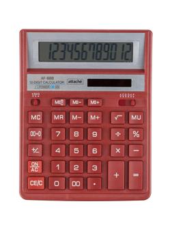 Калькулятор настольный ПОЛН.Attache AF-888,12р,дв.пит,204x158мм, темно-крас