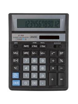 Калькулятор настольный ПОЛН/Р Attache AF-888,14р,дв.пит,204x158мм,черный