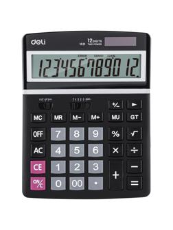 Калькулятор настольный ПОЛН/Р Deli E1631,12р, дв.питание, 195x148мм, черный