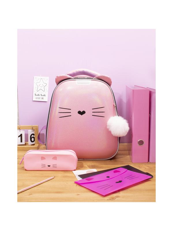 Пенал №1School Kitty 1отд., силикон, 210x50x65 мм