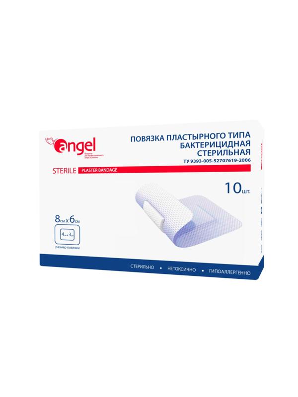 Перевяз. ср-ва Повязки раневые бактерицидные 8x6  10шт/уп Angel