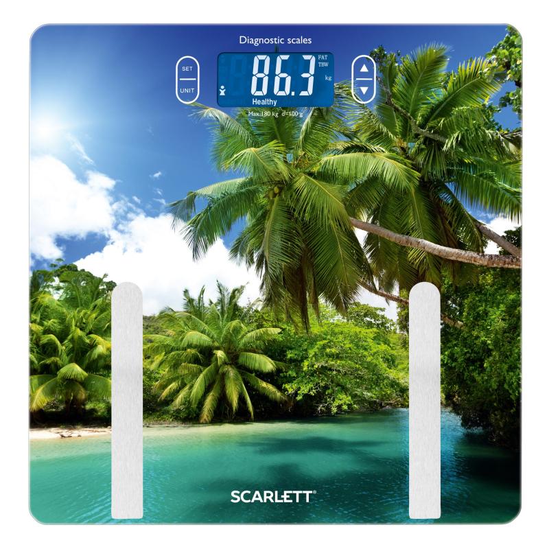 Весы напольные SCARLETT SC-BS33ED12, диагностика, 180кг, рисунок