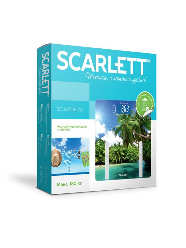Весы напольные SCARLETT SC-BS33ED12, диагностика, 180кг, рисунок