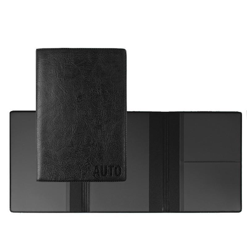 Обложка для автодокументов Auto складная 100x130мм,кожзам,черная,2903.И-207