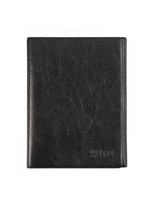 Обложка для автодокументов Auto складная 100x130мм,кожзам,черная,2903.И-207
