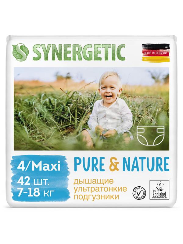 Подгузники SYNERGETIC Pure&Nature 4/ MAXI ВР 7-18 кг 42шт/уп