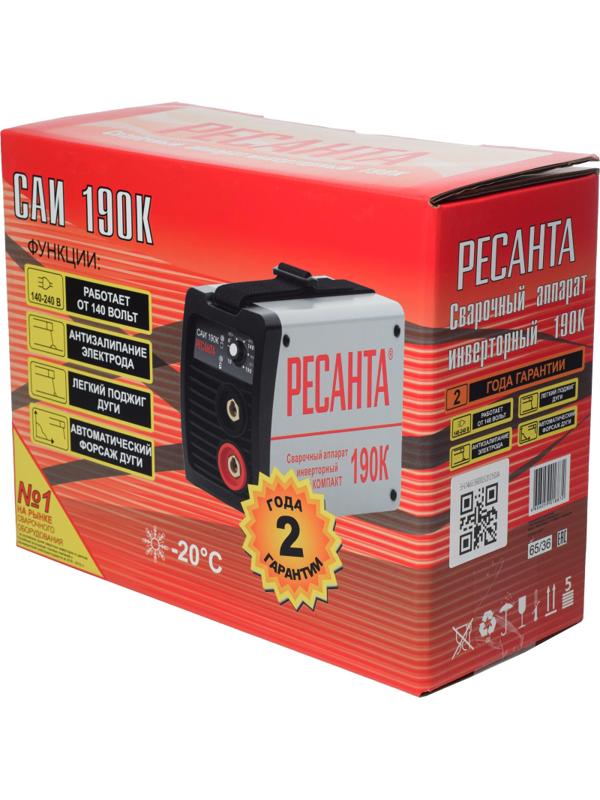 Сварочный аппарат Ресанта инверторный САИ190К (компакт) (65/36)