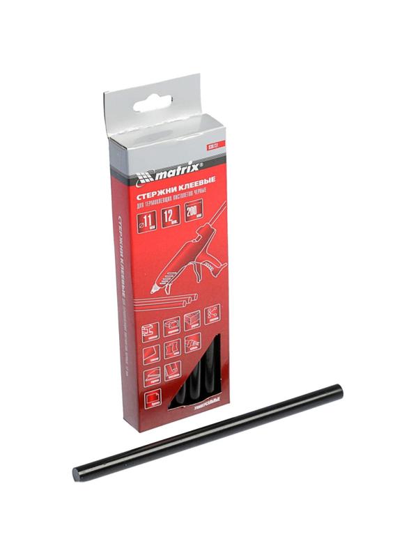 Стержень клеевой Matrix, 11 x 200 мм, черные, 12 шт. (930731)