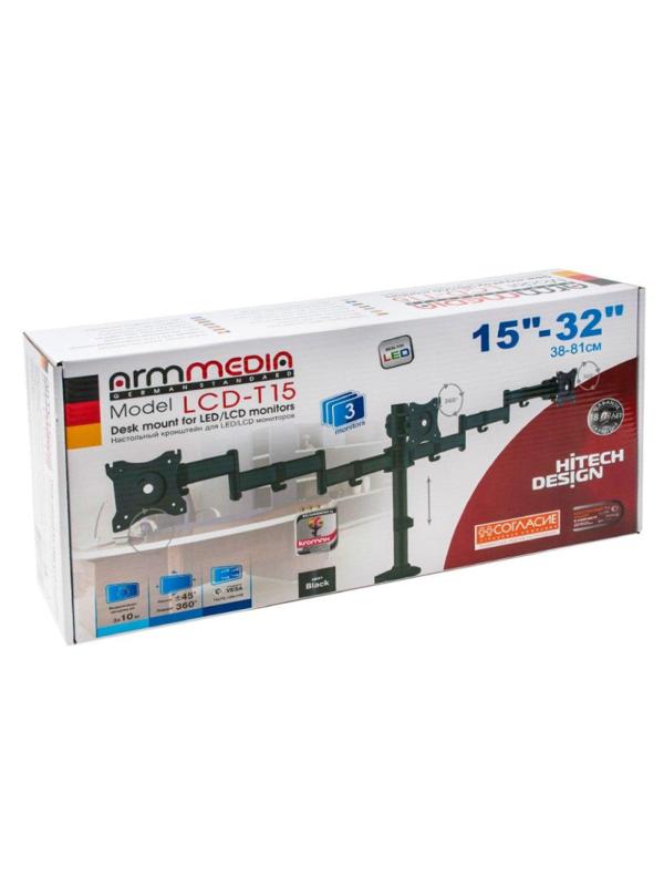 Кронштейн Arm Media LCD-T15, мон. 15-32, настольный, наклонно-пов, чер