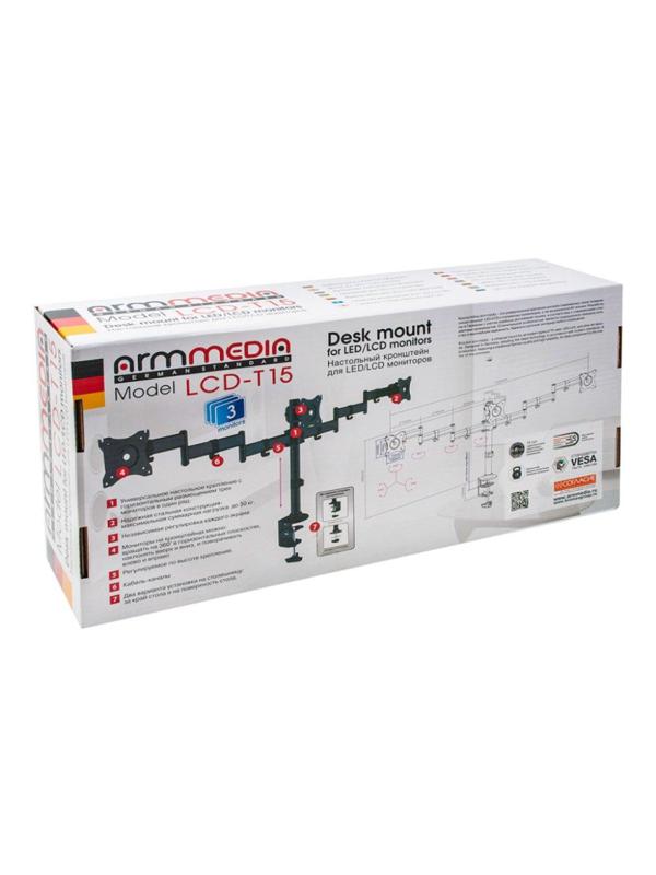 Кронштейн Arm Media LCD-T15, мон. 15-32, настольный, наклонно-пов, чер
