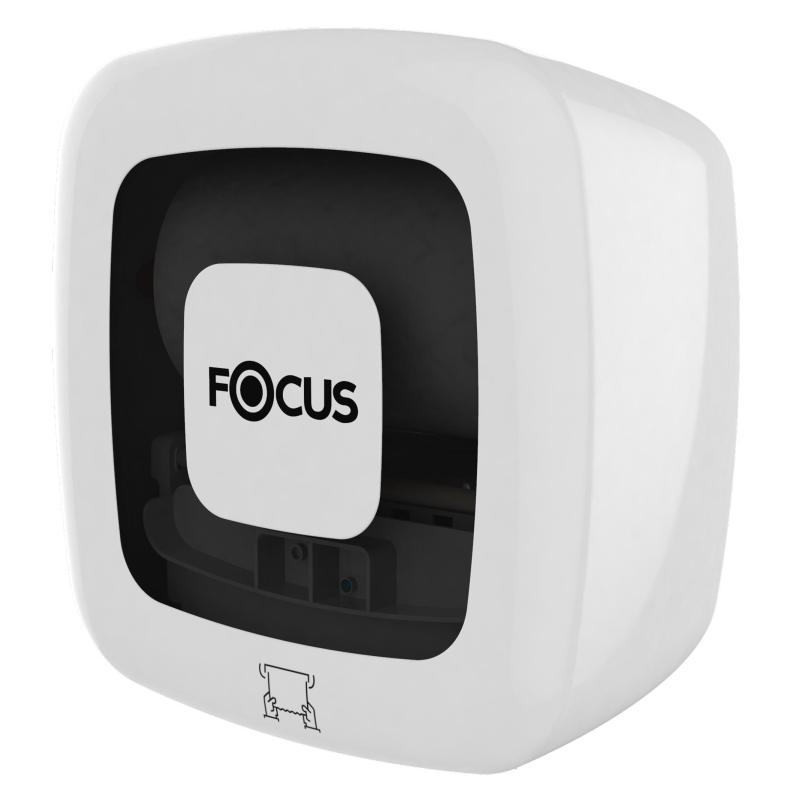Диспенсер Focus д/рулон полотенец с автомат отрывом белый 8077062/8093486