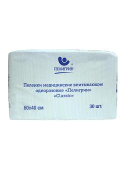 Пеленки впитывающие Пелигрин 60х40см, Classic, 30шт/уп (М60х40/30С)