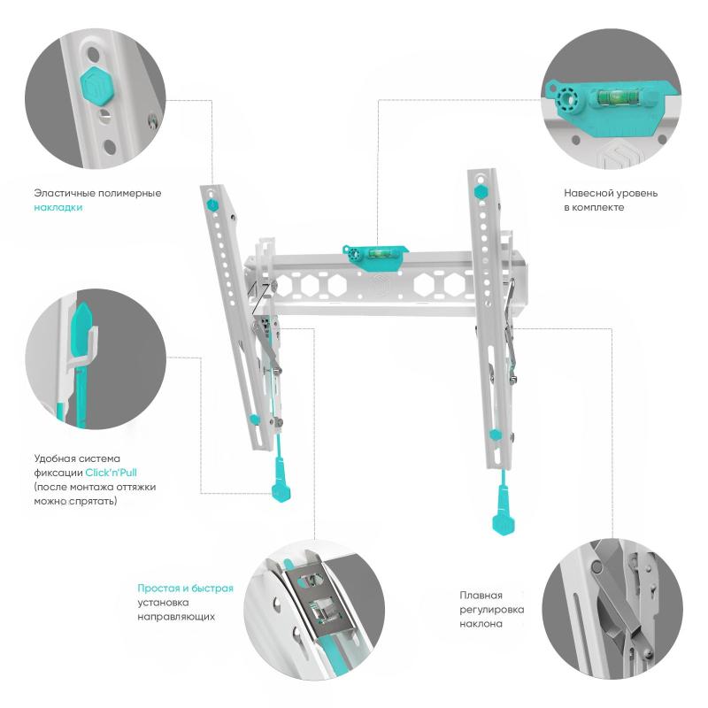 Кронштейн  ONKRON  TM5 наклонный  белый