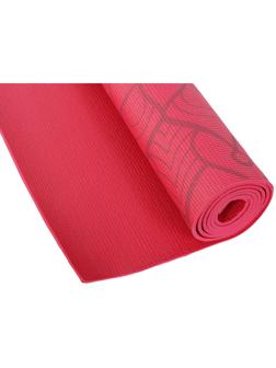 Коврик для фитнеса и йоги  Larsen PVC красн с принтом р180х60х0,5см 361217
