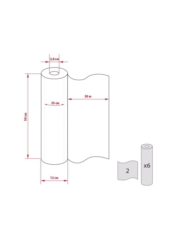 Простыни бумажные Jasmin 2х сл. 50 м. белые, 6 рул/уп
