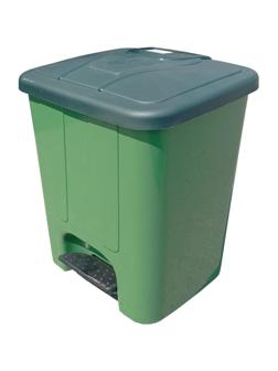 Контейнер-бак мусорный 25л с педалью, зеленый