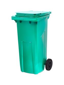 Контейнер-бак мусорный 120л на 2ух колесах с крышкой зеленый