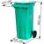 Контейнер-бак мусорный 120л на 2ух колесах с крышкой зеленый