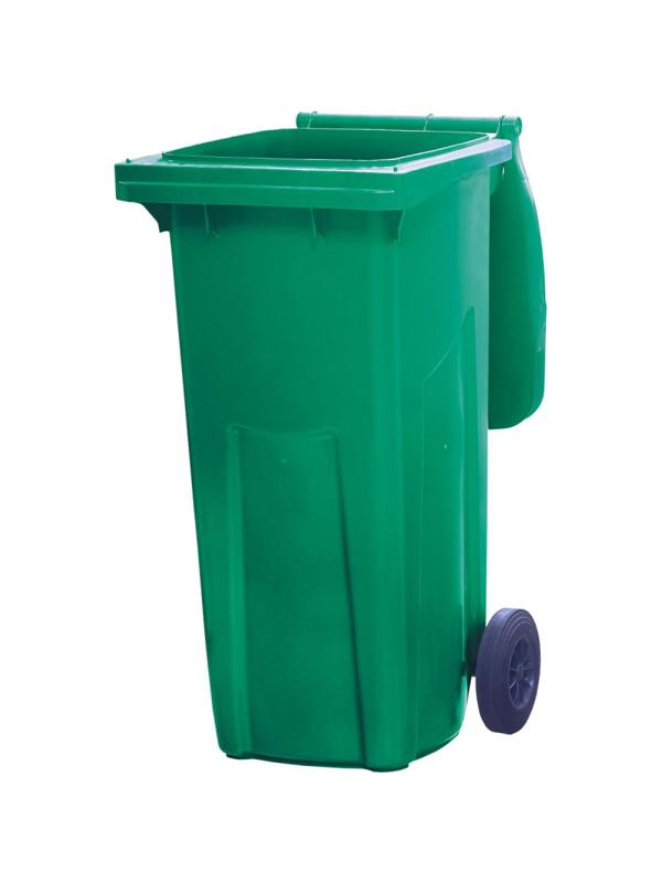 Контейнер-бак мусорный 120л на 2ух колесах с крышкой зеленый