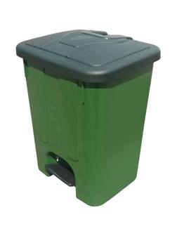 Контейнер-бак мусорный 40л с педалью, зеленый