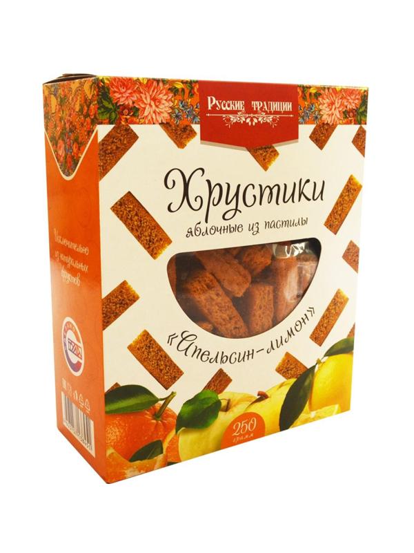 Пастила Хрустики яблочные Апельсин-лимон (без сахара) 250г