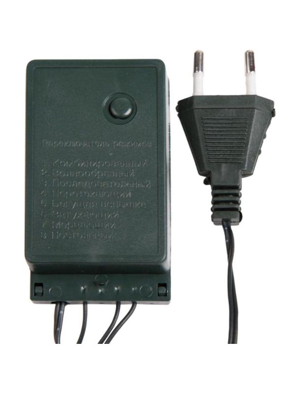 Электрогирлянда Твинкл Лайт 10 м, тем-зел ПВХ,80 LED,цвет белый 303-045