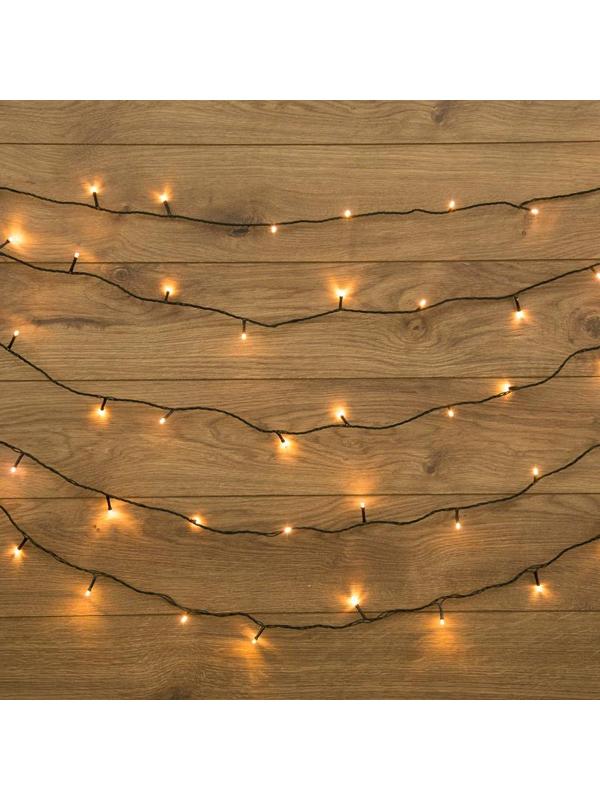 Электрогирлянда Твинкл Лайт 10 м, темно-зеленый ПВХ, 80LED, Теп бел 303-046