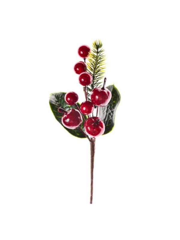 Украшение новогоднее ветка Зимняя из ПВХ и пенопласта / 16x6x4см арт.88861