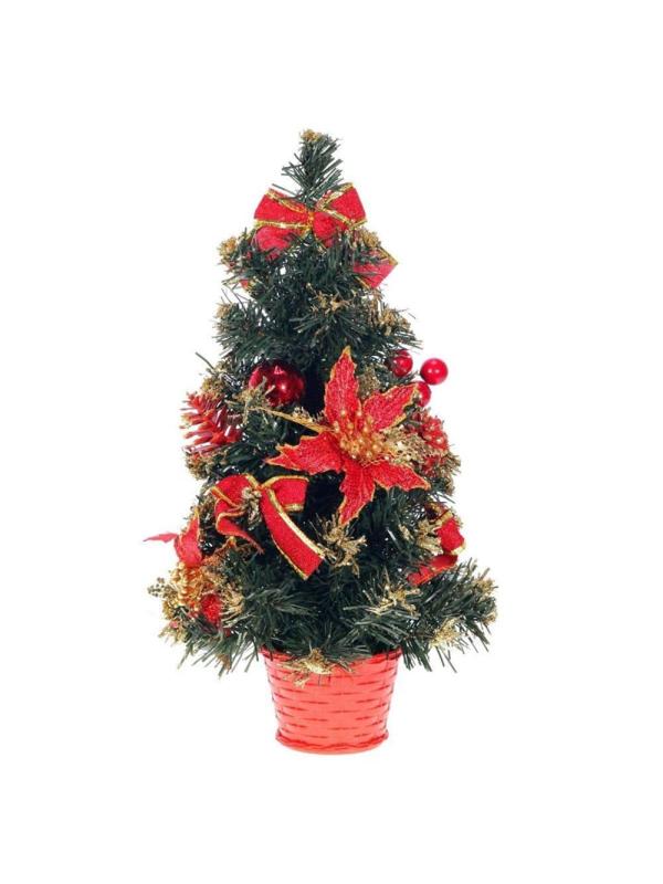 Елка настольная Елка, с декором, красный L23 W23 H41 см 237276