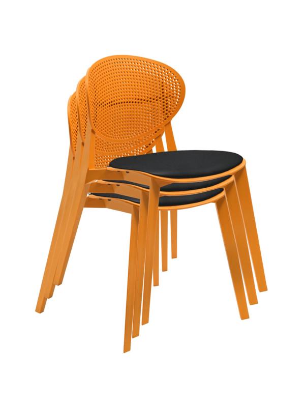 Стул для столовых EL_SHT-S111-CN1 пластик оранжевый/черный