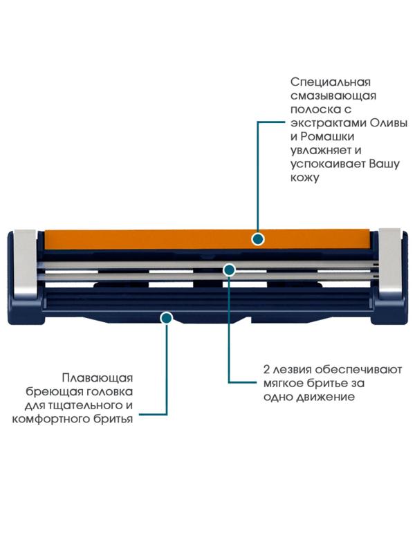 Сменные кассеты для бритья Dorco TNA3030  2-лезв.,SLALOM,увл.полоса 3 шт/уп