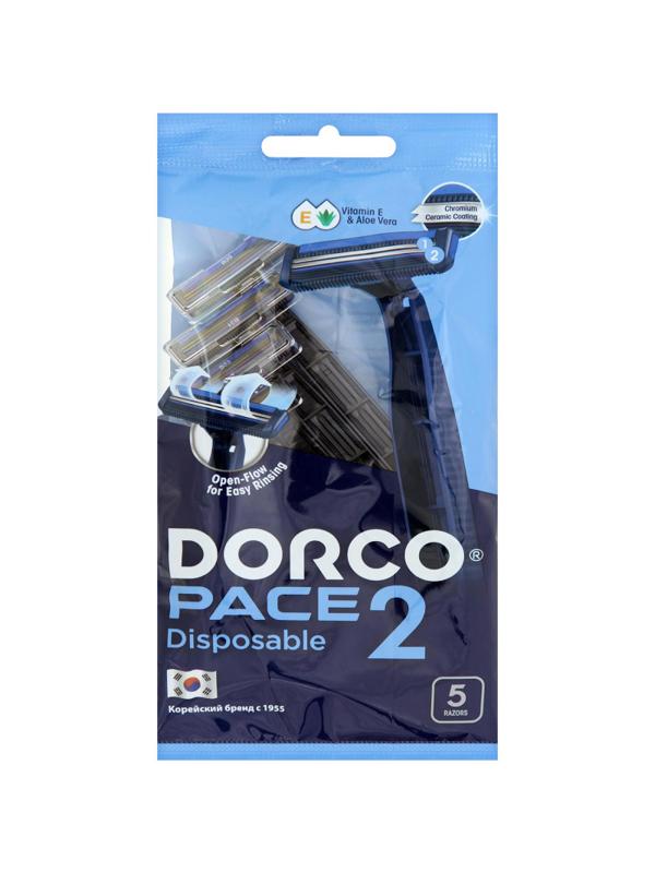 Бритва одноразовая Dorco PACE2, 2 лез,фикс.гол, увл.пол 5шт/уп TNB 200BL-5P